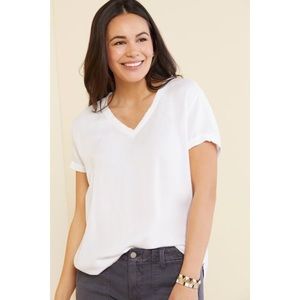 Cloth & Stone V-Neck Tee White- Size Small